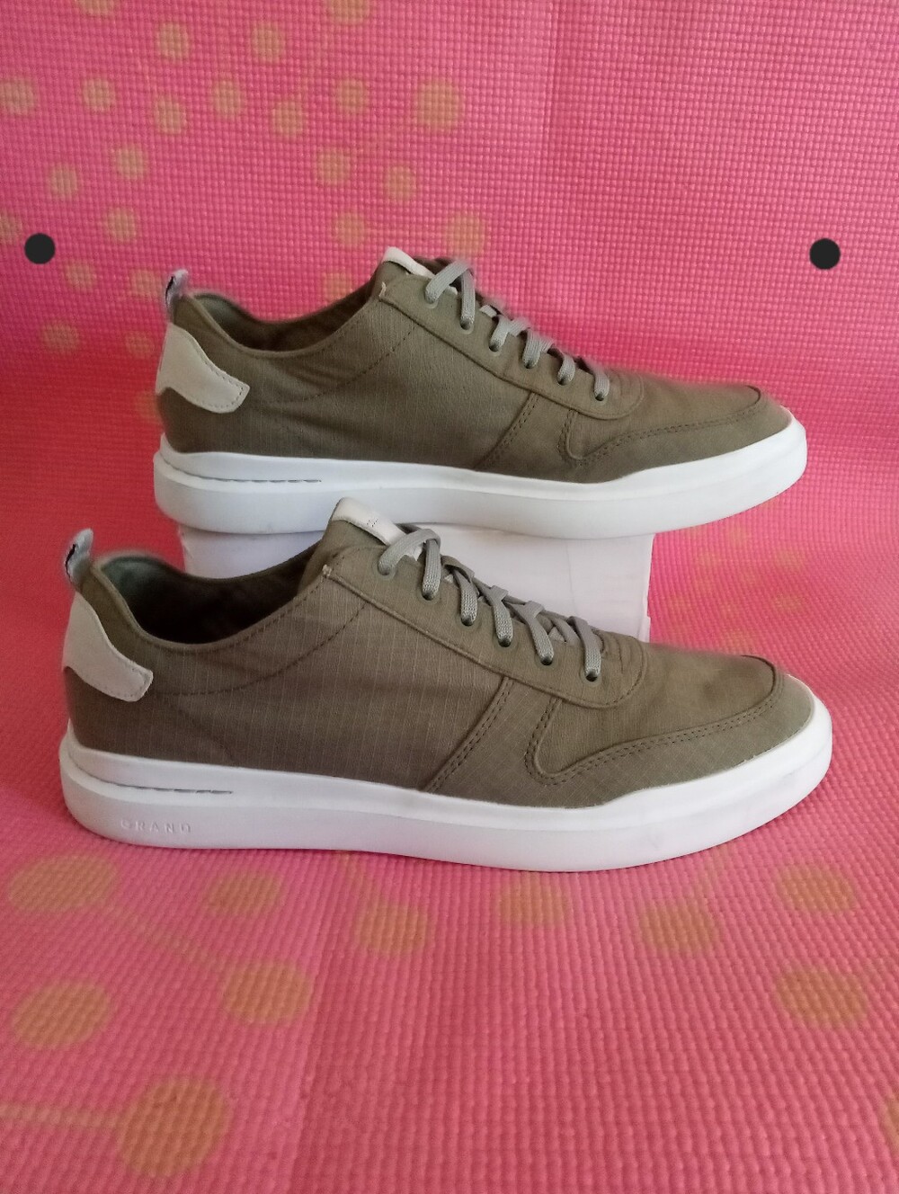 Cole Haan Grand Pro Rally Canvas Court Sneakers Olive Size 11